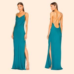 L'Academie Teal Maxi Dress